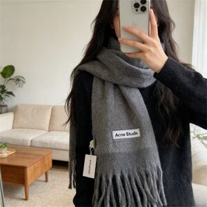 Acne Studios Gray Wool Scarf